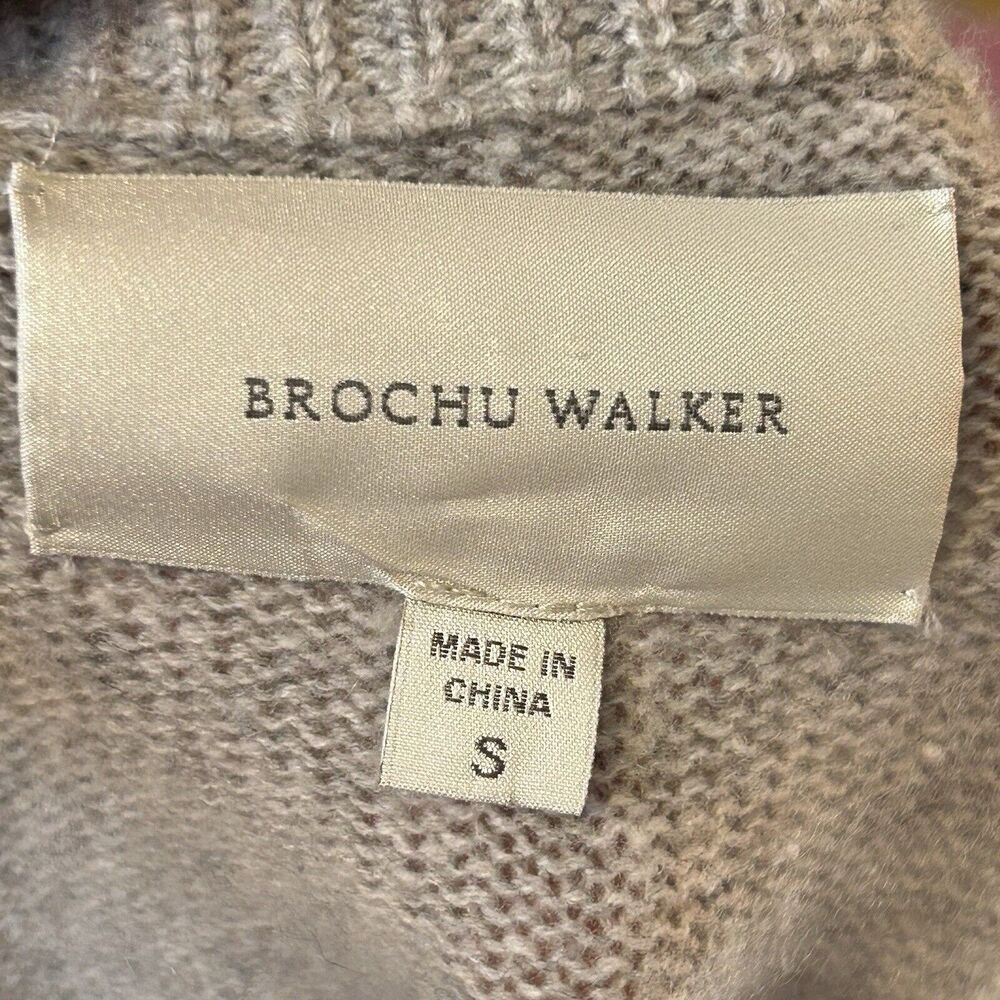 Brochu Walker Sweater Size S Gray Wool Cashmere White Shirt Tail Layered - Picture 5 of 6